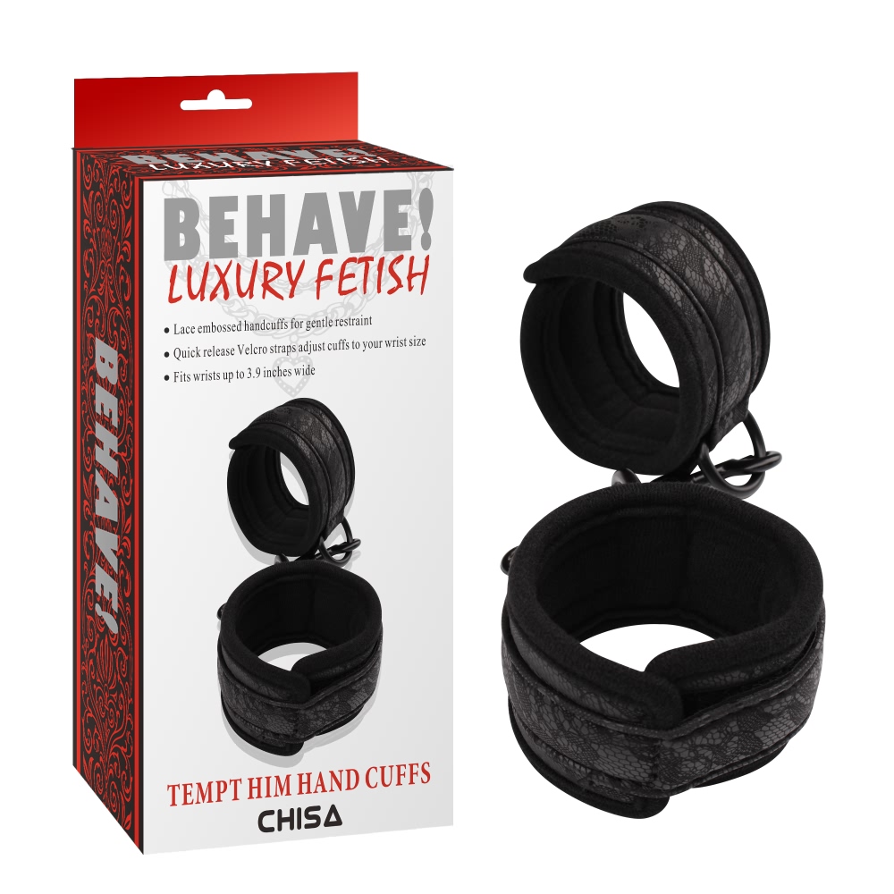 Наручники на липучках Chisa Behave TEMPT HIM, черные