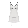 Сорочка прозрачная с пажами Passion ORIHIME CHEMISE XXL/XXXL, white, трусики, стрэпы