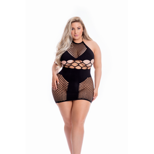 Платье с открытой спиной Pink Lipstick Girl Gone Bad Dress, черный, Plus Size