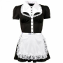 Костюм горничной Cottelli Collection Waitress Set с воротником и кружевным фартухом, черно-белый, S