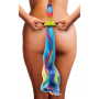 Анальная радужная пробка XR brands Rainbow Unicorn Anal Plug With Tail с хвостом