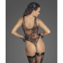 Боди с узорами L F242 Noir Handmade, полупрозрачное, черное