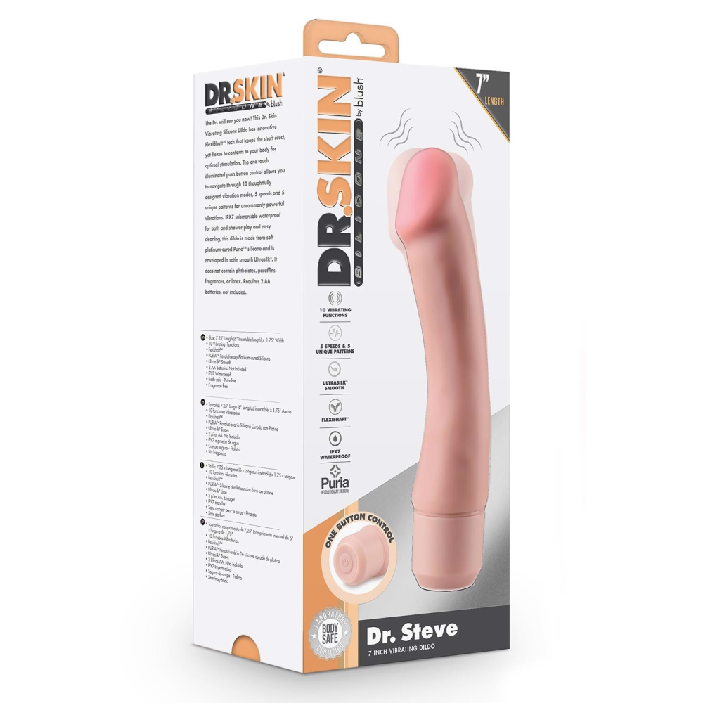 Вибратор реалистичный Blush Dr.Skin Dr.Steve, бежевый