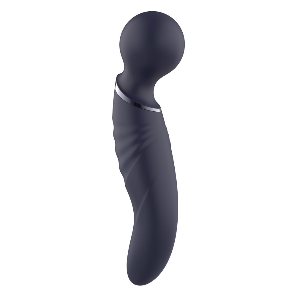 Вибратор микрофон изогнутый двойной стимуляции Dream Toys Glam Dual Wand Vibe, фиолетовый