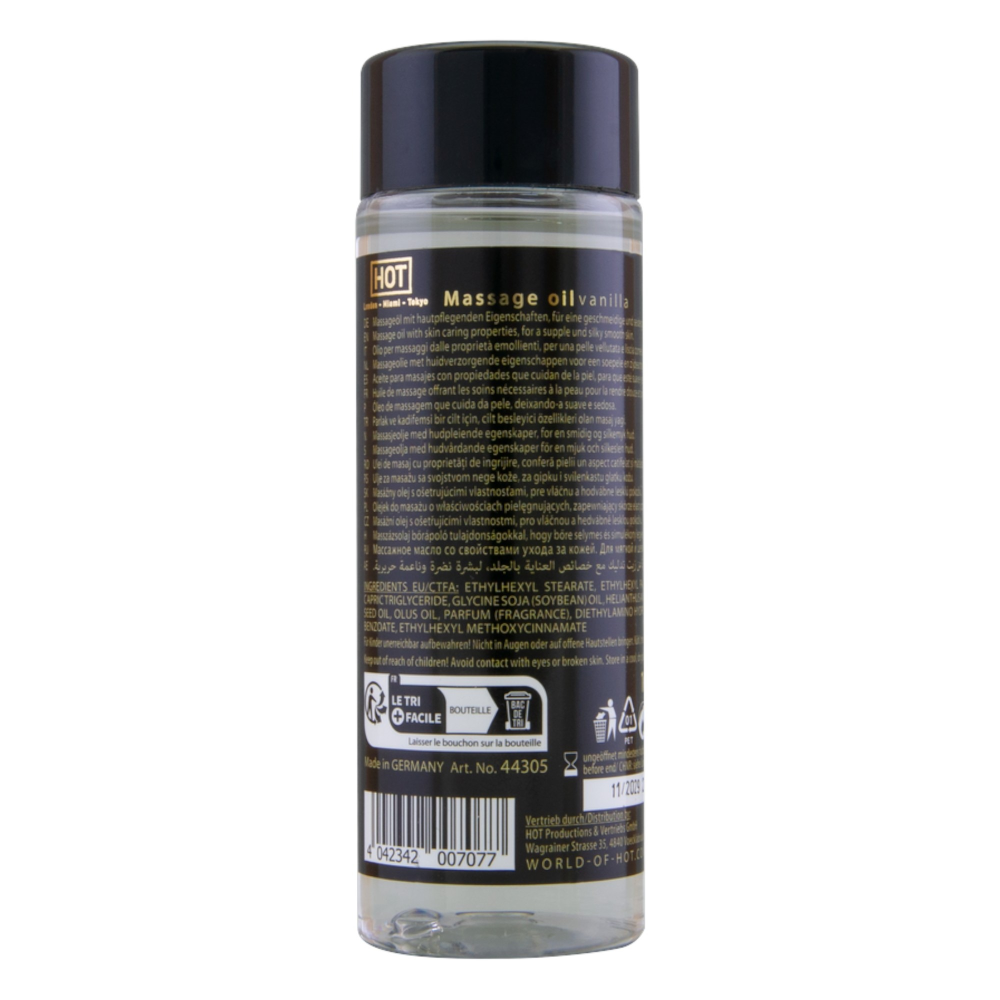 Массажное масло HOT Massage Oil Vanilla с ароматом ванили, 100 мл