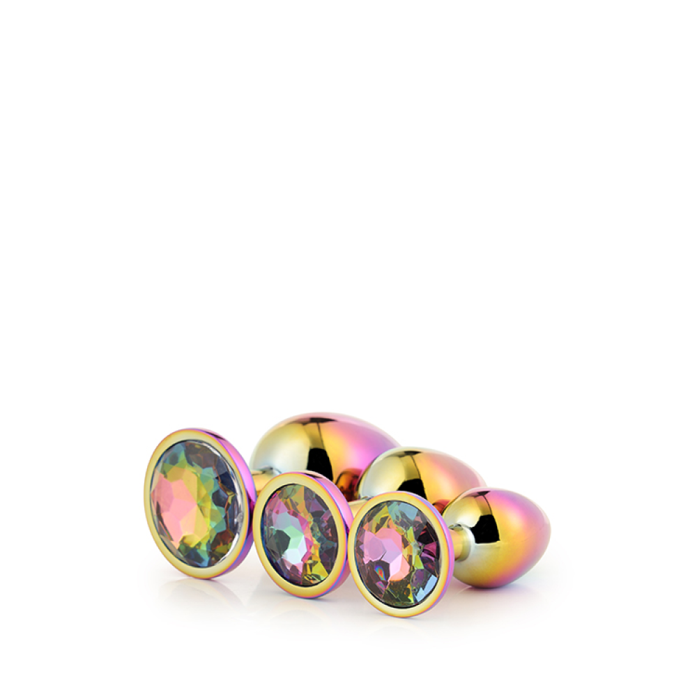 Набор радужных анальных пробок GLEAMING LOVE MULTICOLOUR PLUG SET