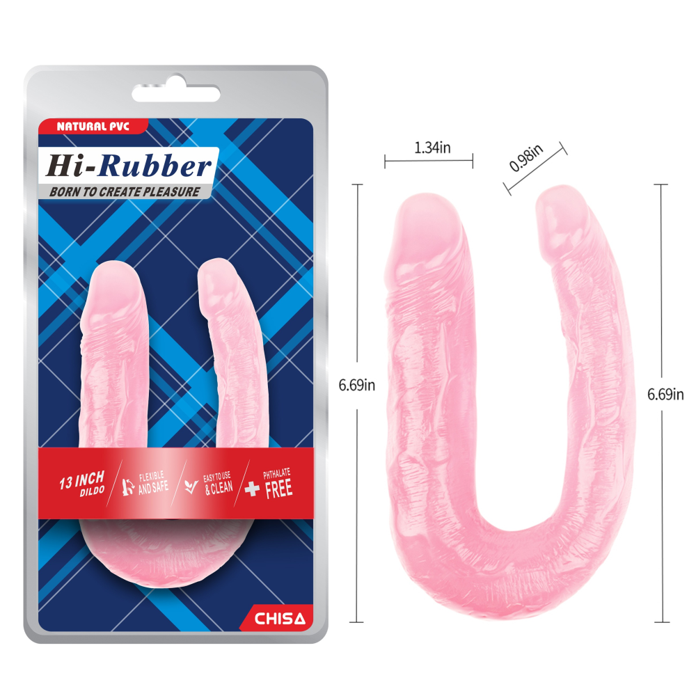 Фаллоимитатор двойной Chisa Hi-Rubber 13 Inch Dildo, розовый
