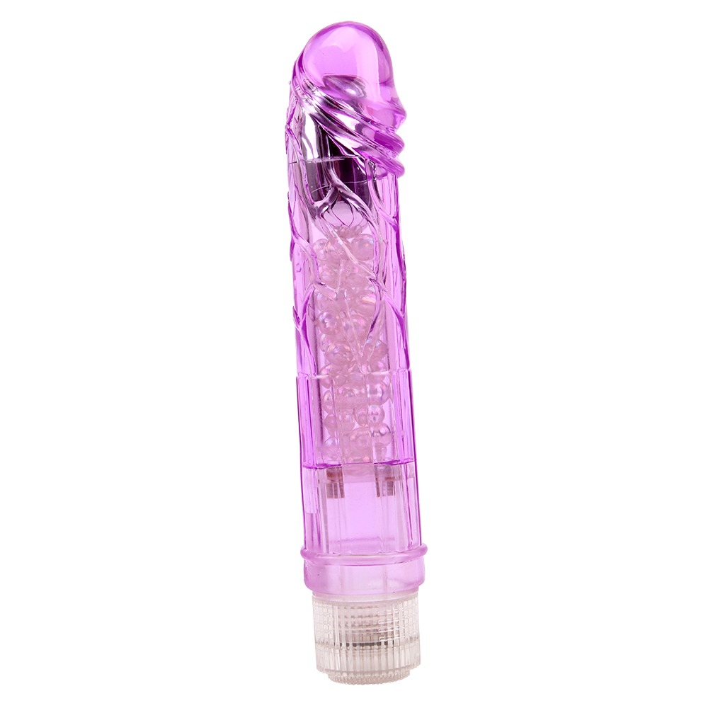 Прозрачный реалистичный вибратор Chisa Crystal Jellie на батарейках, фиолетовый