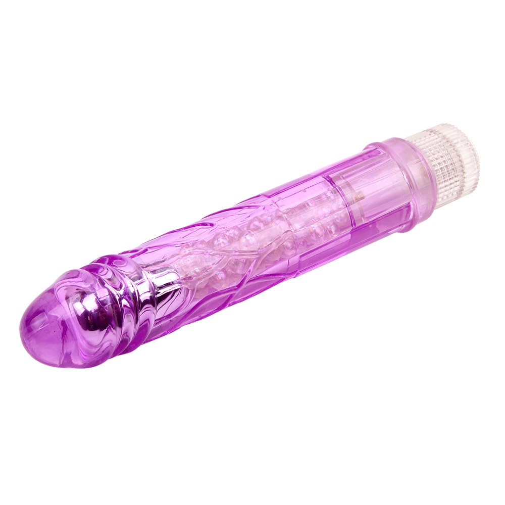 Прозрачный реалистичный вибратор Chisa Crystal Jellie на батарейках, фиолетовый