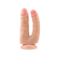 Фаллоимитатор двойной на присоске Chisa Ballsy Super Cock реалистичный, бежевый