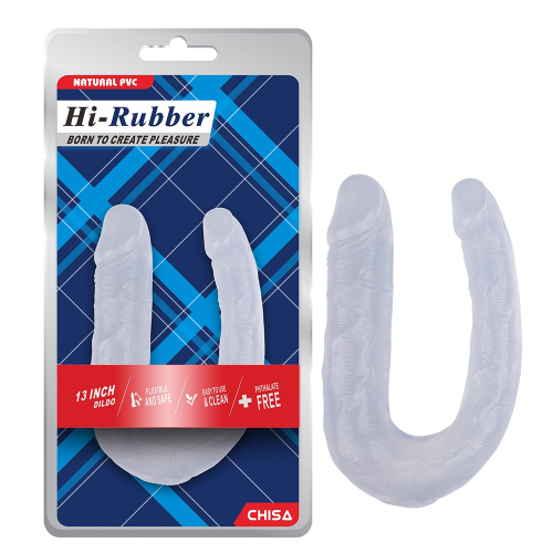 Фаллоимитатор двойной Chisa Hi-Rubber 13 Inch Dildo, прозрачный