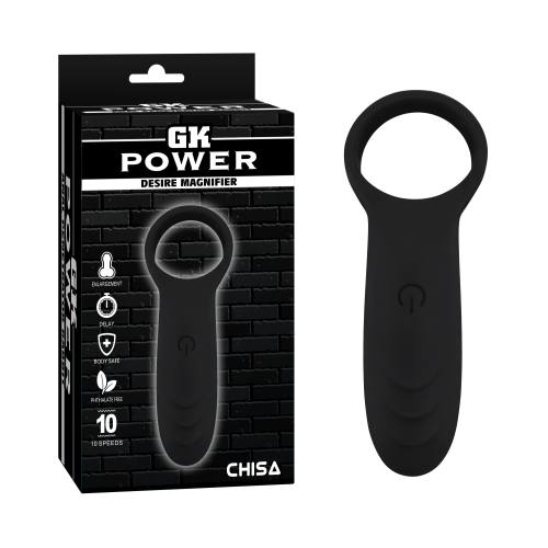 Кольцо эрекционное с клиторальной вибростимуляцией CHISA GK Power Desire Magnifier, черное