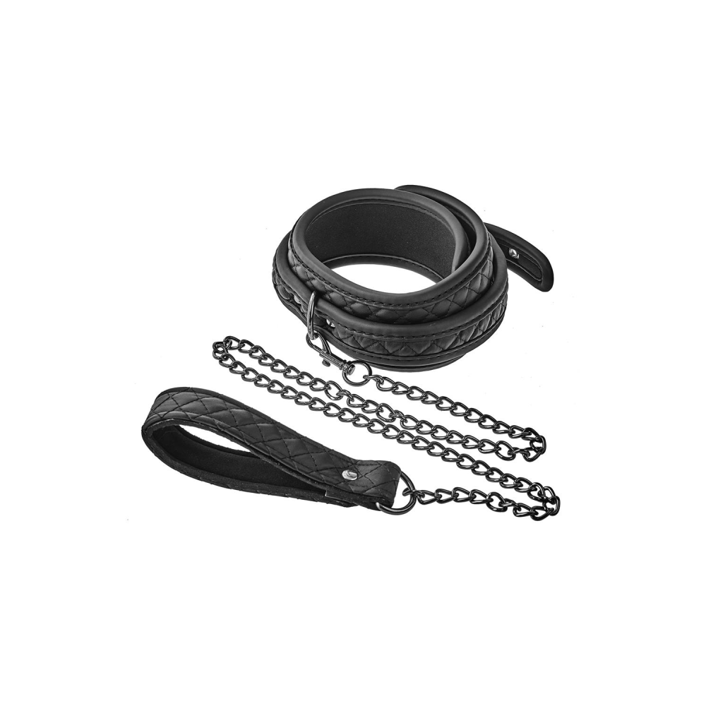 Ошейник с поводком Dream Toys BLAZE COLLAR LEASH DIAMOND BLACK