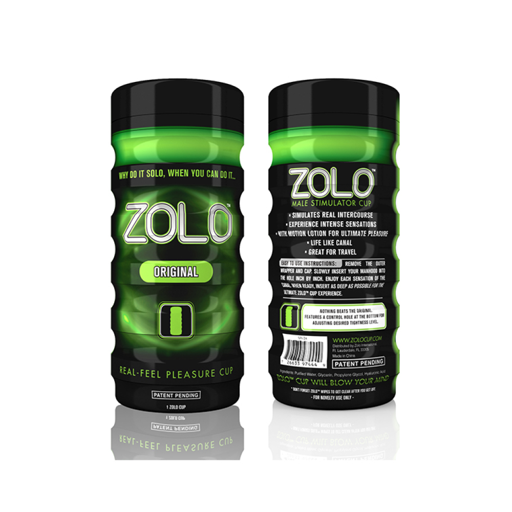 Мастурбатор в колбе Zolo Original Cup, зеленый