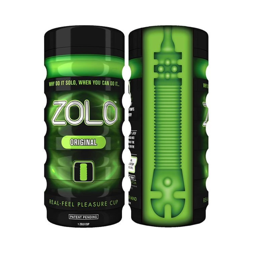 Мастурбатор в колбе Zolo Original Cup, зеленый