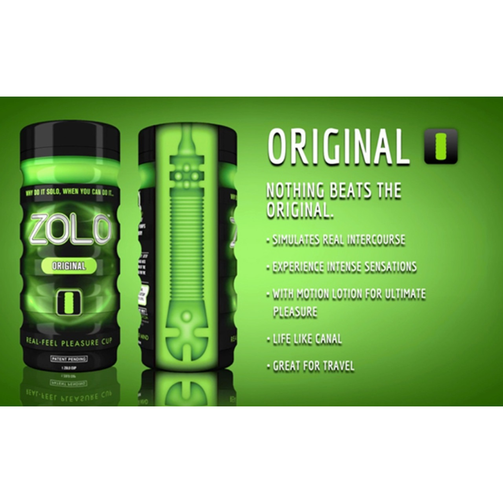 Мастурбатор в колбе Zolo Original Cup, зеленый