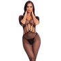 Комбинезон Pink Lipstick Amplify Crotchless, O/S, в мелкую сетку, черный