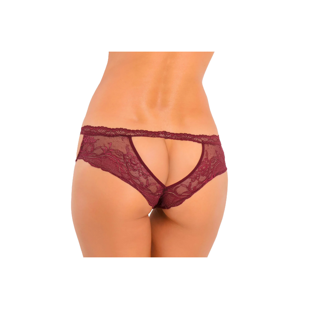 Трусики DIVE DEEP OPEN BACK PANTY BURGUNDY, S/M
