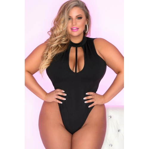 Боди TAKING RISKS CHOKER BODYSUIT BLACK, 1X2