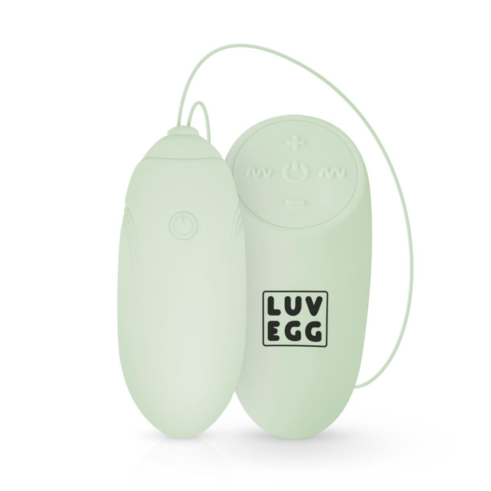 Виброяйцо с дистанционным пультом Luv Egg, силиконовое, зеленое, 6.5 х 3.5 см