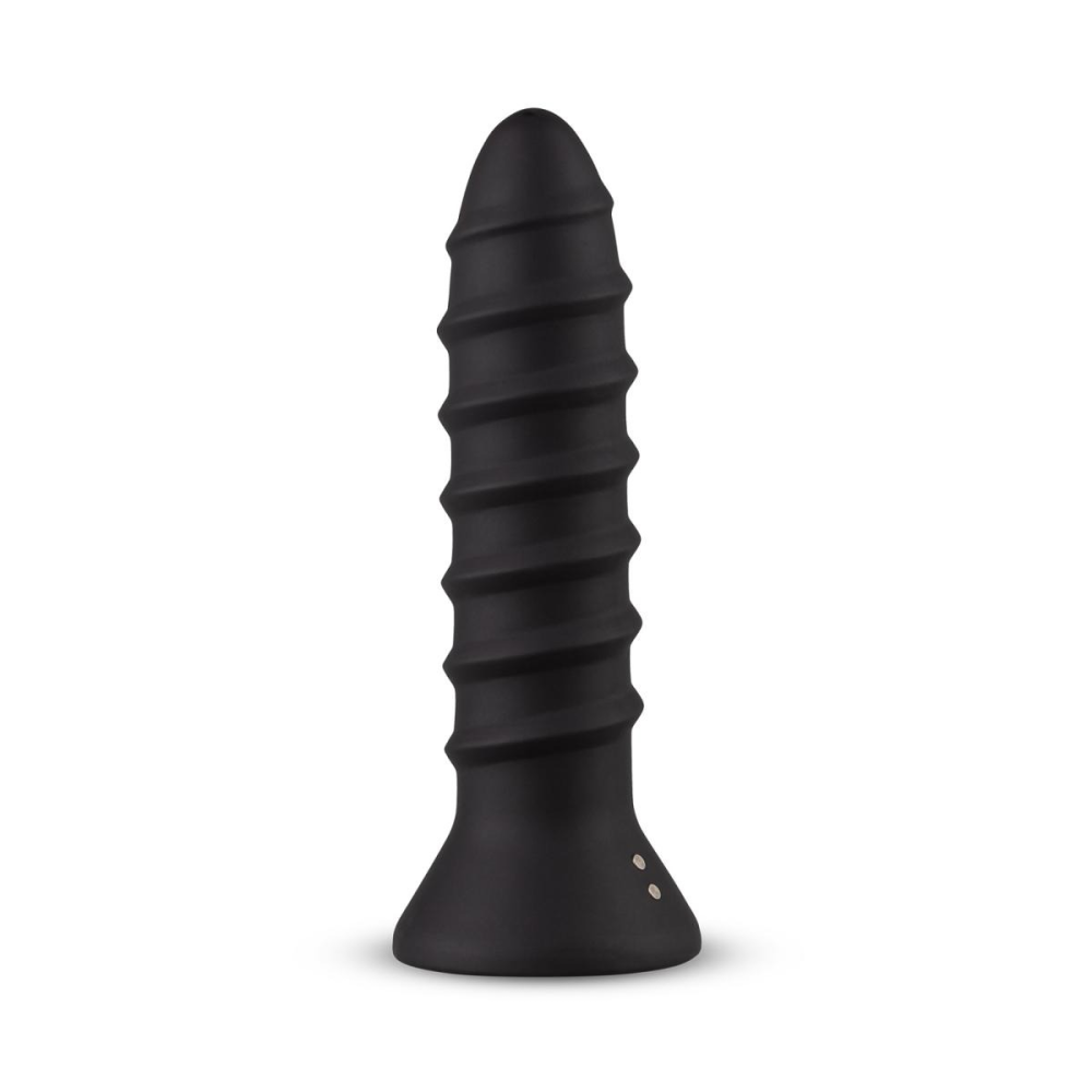 Вибратор анальный с рельефом EasyToys Screwed черный, S