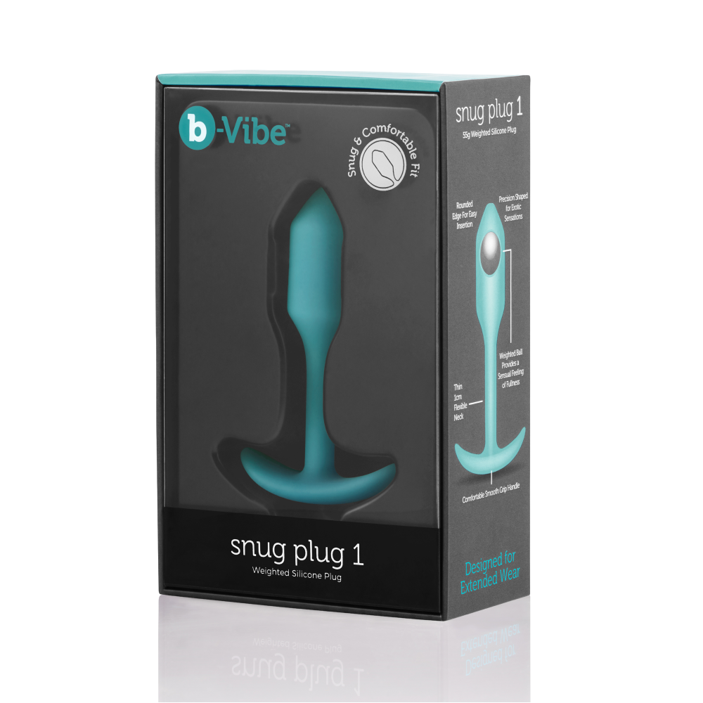 Бесшовная силиконовая анальная пробка с утяжелением B-Vibe - Snug Plug 1 зеленая