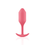 Бесшовная силиконовая анальная пробка с утяжелением B-Vibe - Snug Plug 2 коралловая