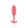 Бесшовная силиконовая анальная пробка с утяжелением B-Vibe - Snug Plug 2 коралловая