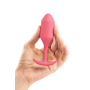 Бесшовная силиконовая анальная пробка с утяжелением B-Vibe - Snug Plug 2 коралловая