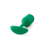 Анальная пробка со смещенным центром тяжести B-Vibe Snug Plug 2, силиконовая, зеленая