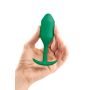 Анальная пробка со смещенным центром тяжести B-Vibe Snug Plug 2, силиконовая, зеленая