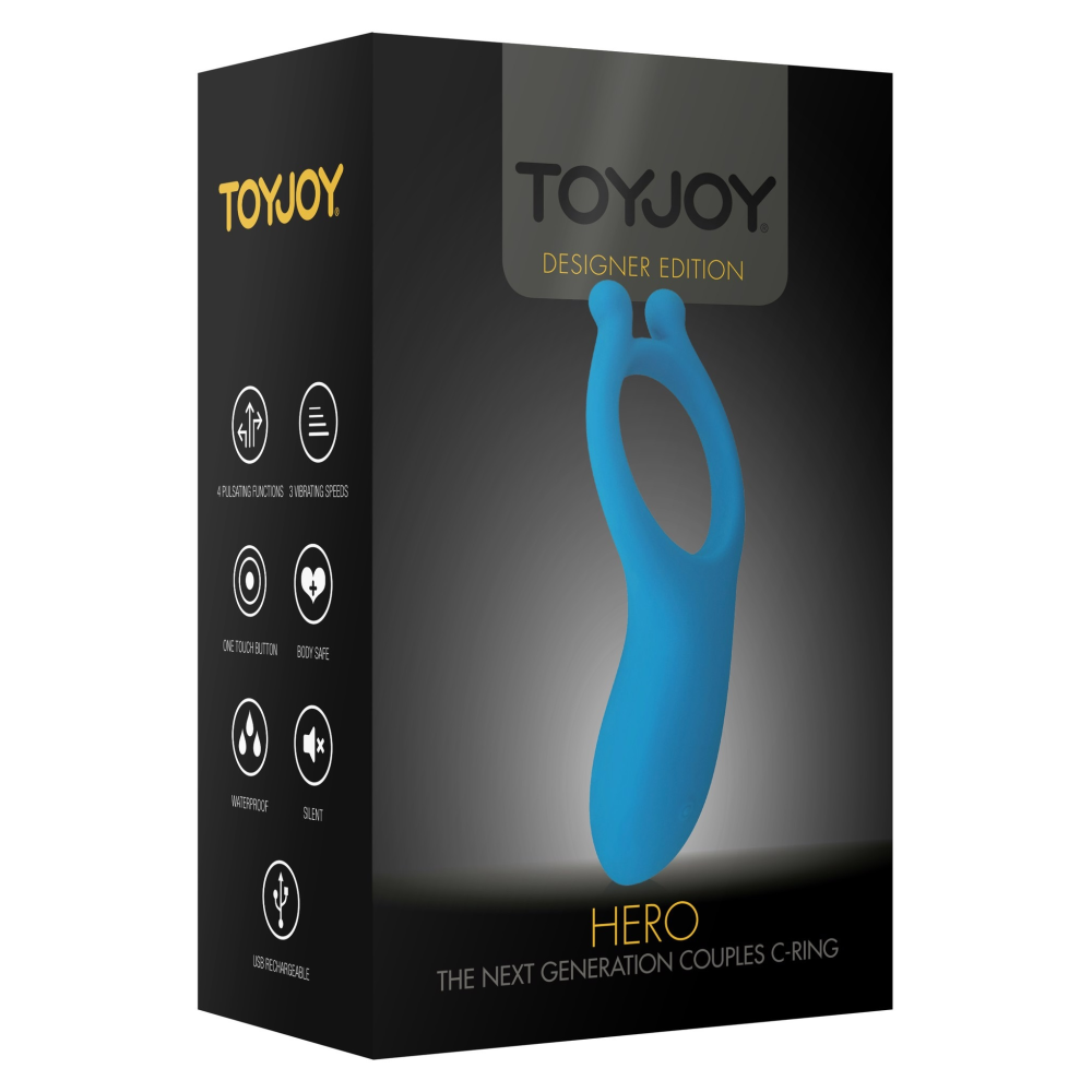 Эрекционное кольцо с вибрацией Toy Joy синее, 11 х 5.5 см