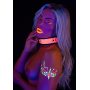 Ошейник с поводком светящийся в темноте Taboom Glow In the Dark Collar and Chain Leash, розовый