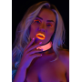 Ошейник с поводком светящийся в темноте Taboom Glow In the Dark Collar and Chain Leash, розовый