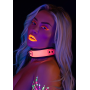 Ошейник с поводком светящийся в темноте Taboom Glow In the Dark Collar and Chain Leash, розовый