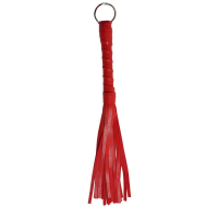 Флоггер мини, экокожа, красный, 28 см