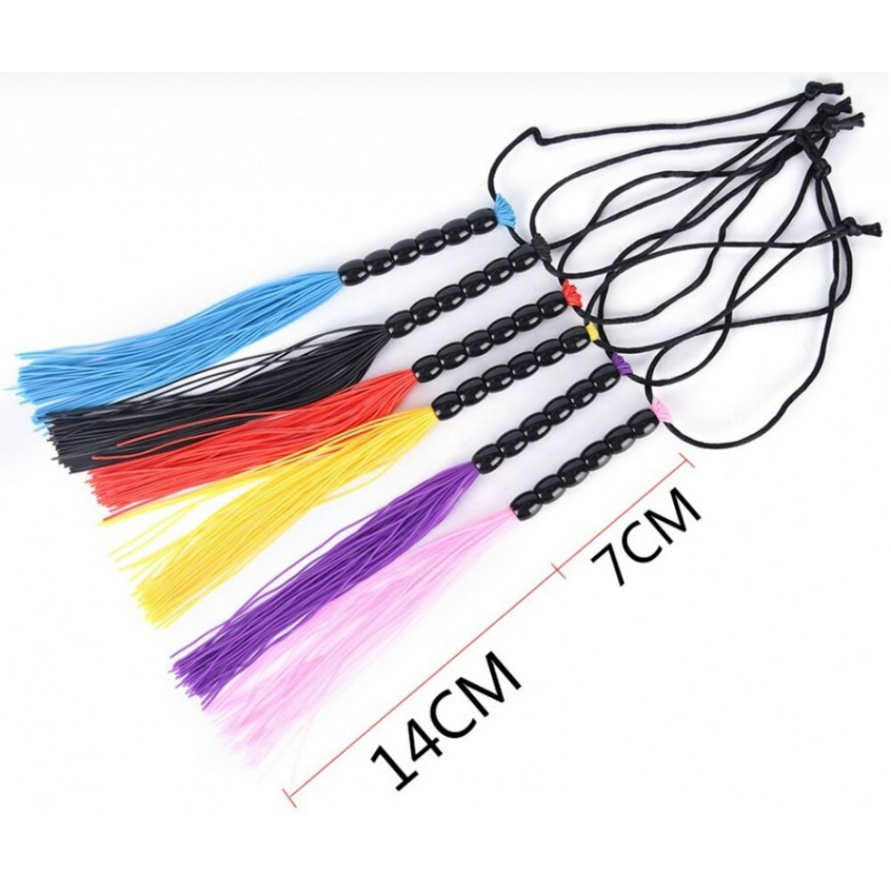 Мини флоггер DS Fetish Leather flogger Голубой