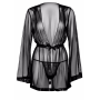 Кимоно прозрачное с поясом и стрингами Daring Intimates, черный, S/M