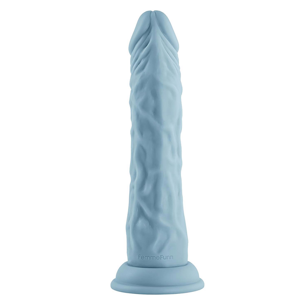 Вибратор классический на присоске Femme Funn Vortex Turbo Shaft с беспроводным пультом, голубой