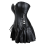 Корсет с юбкой Star Night Sexy Leather и трусиками в комплекте, черный, М