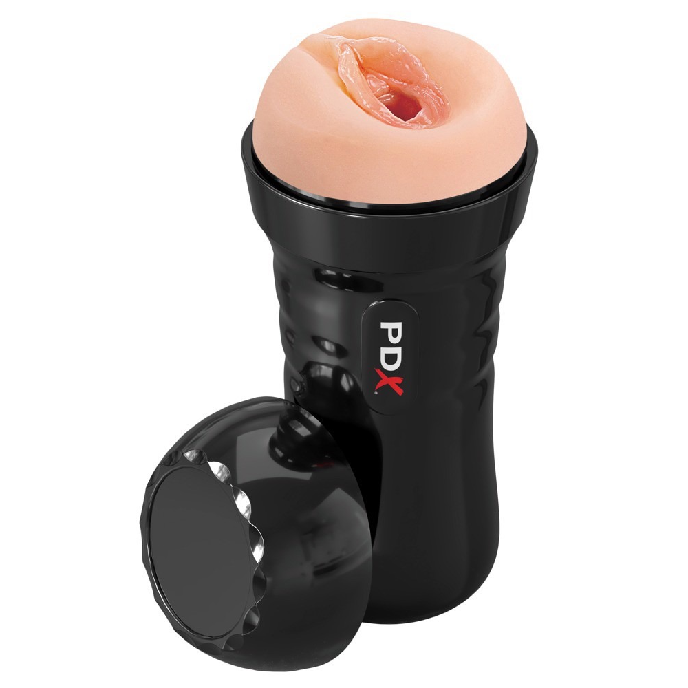 Мастурбатор Вагина в черной колбе Pipedream PDX Extreme Wet Pussies самосмазывающийся