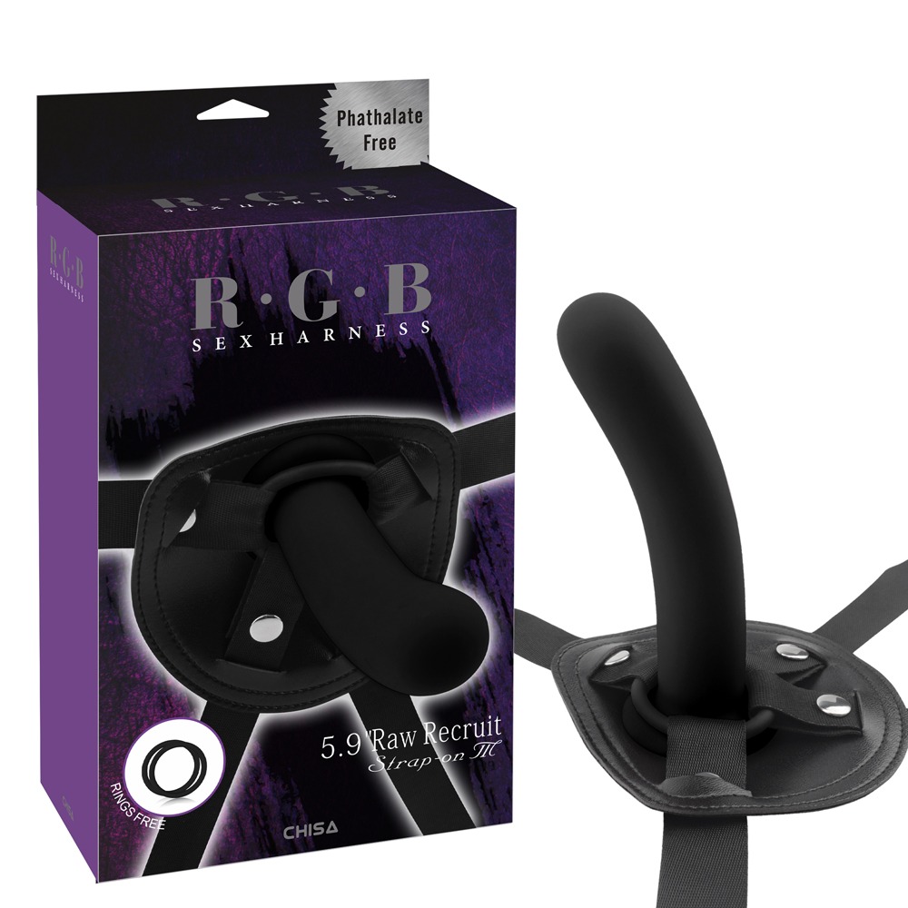 Страпон на ремнях из кожзама Chisa R.G.B Raw Recruit Strap-On с фаллоимитатором, M