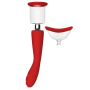 Двойной вибратор с 2 вакуумными насадками Dream Toys RED REVOLUTION GEORGIA