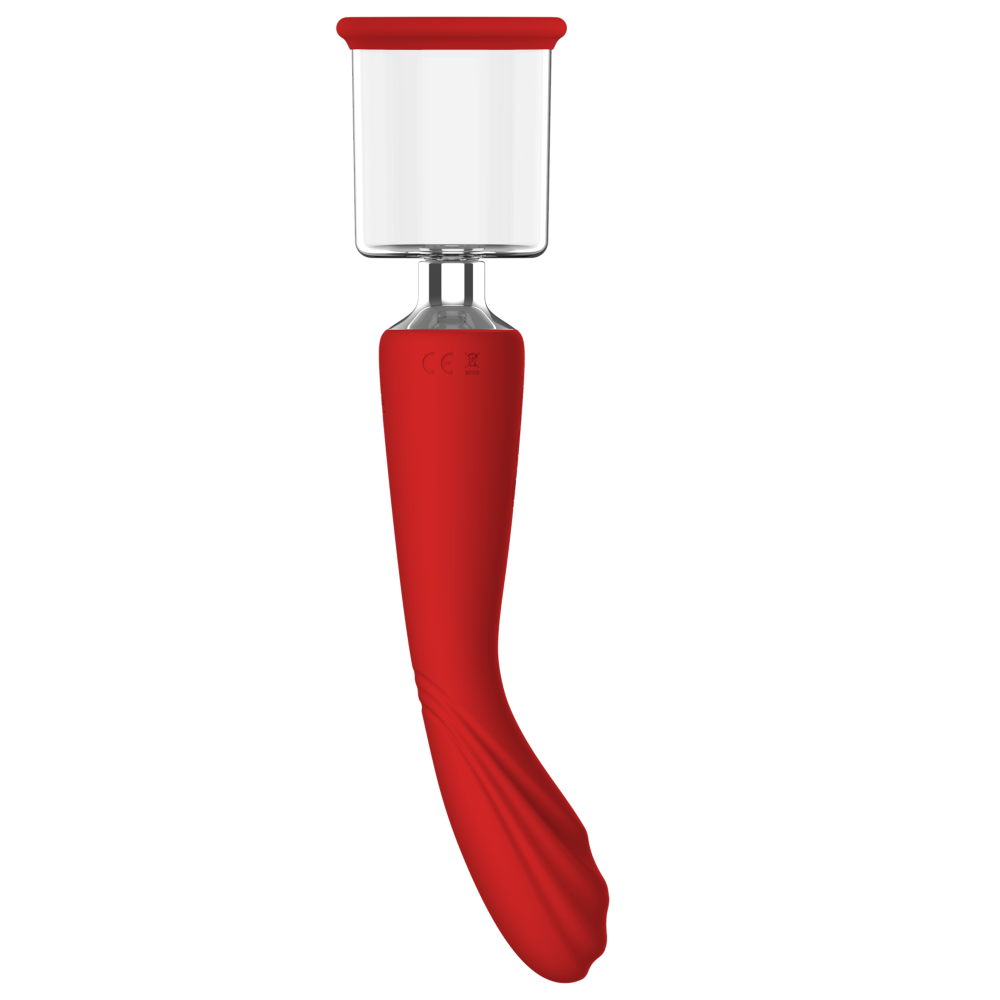 Двойной вибратор с 2 вакуумными насадками Dream Toys RED REVOLUTION GEORGIA