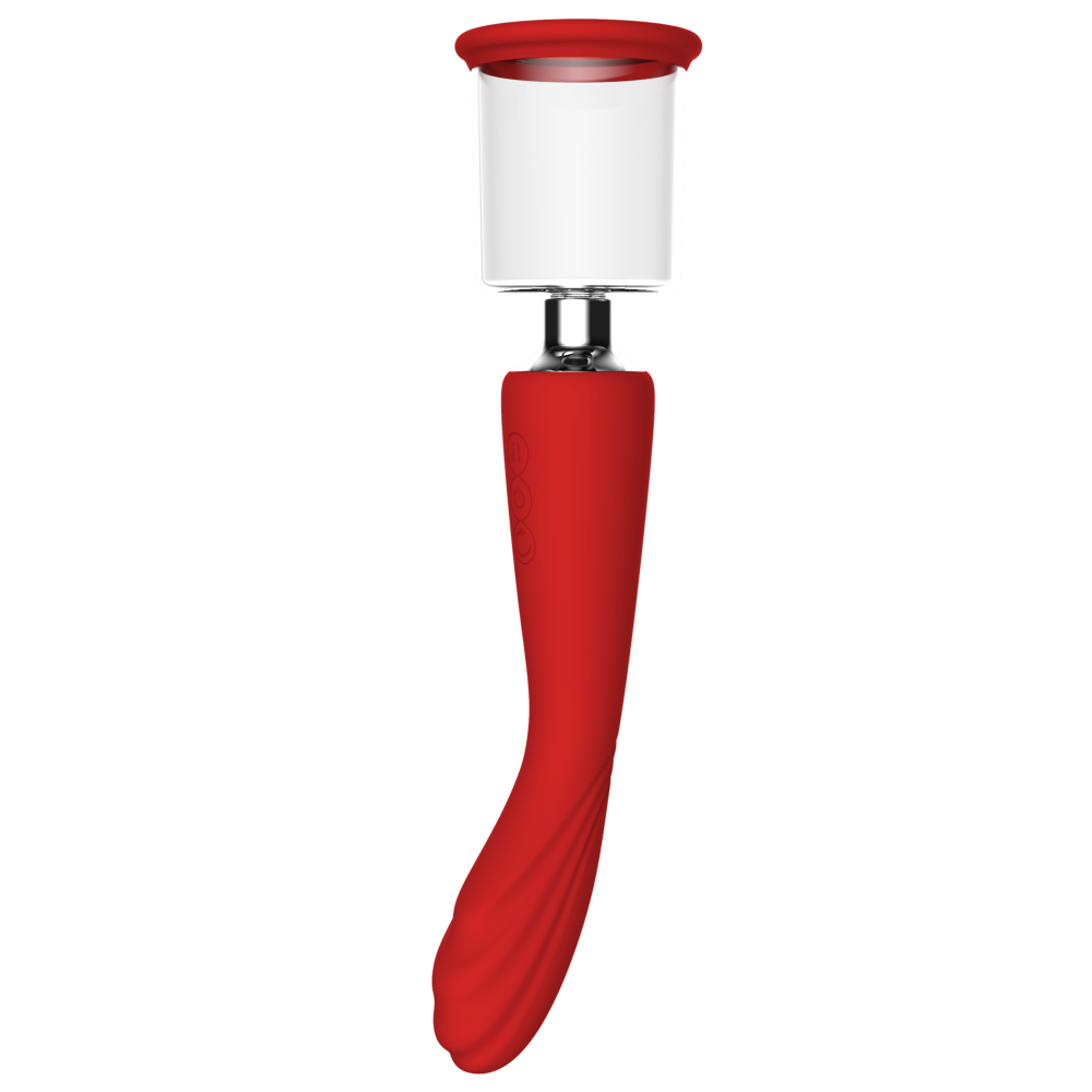 Двойной вибратор с 2 вакуумными насадками Dream Toys RED REVOLUTION GEORGIA