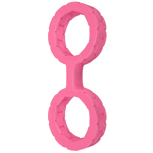 Наручники из силикона Doc Johnson The Cuffs Large - Pink, хорошо тянутся, для рук и для ног