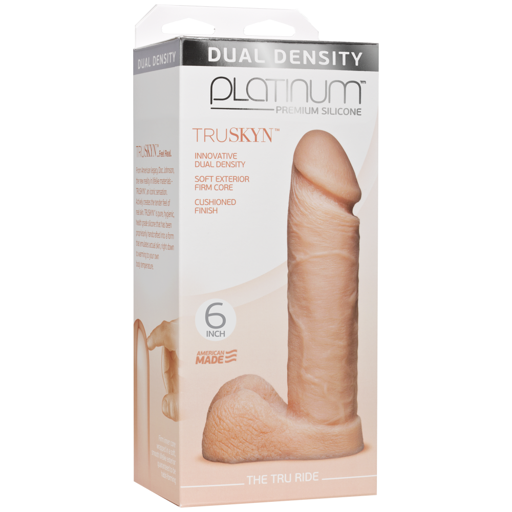 Фаллоимитатор Doc Johnson Platinum TRUSKYN - The Tru Ride 6 Inch, диаметр 4,3см, двухслойный силикон