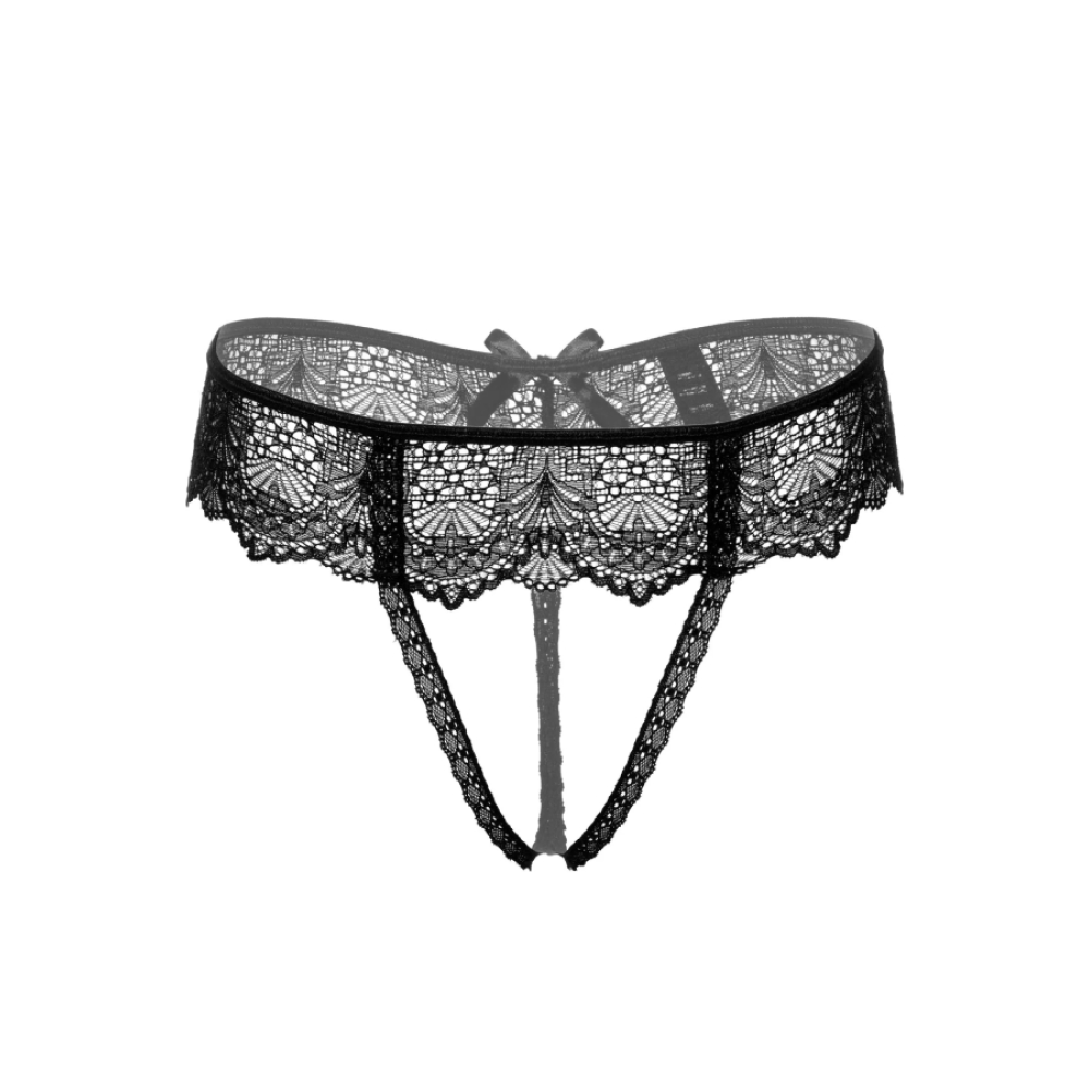 Трусики с открытой интимной зоной S/M Delphine Daring Intimates, черные