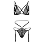 Комплект кружевной с подвязками для чулок Daring Intimates, черный, S/M