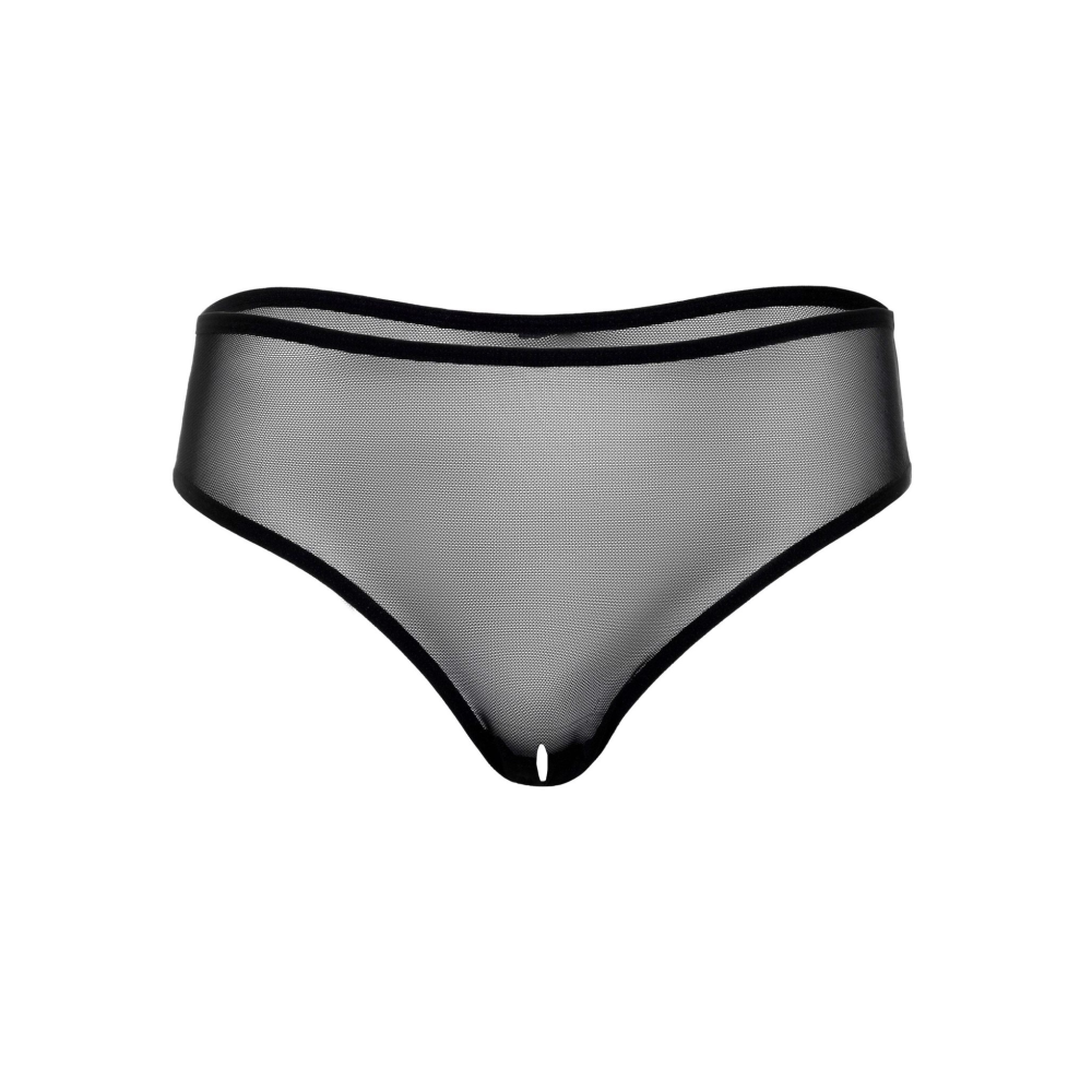 Трусики прозрачные с открытым доступом Daring Intimates Alexa, черный, S/M